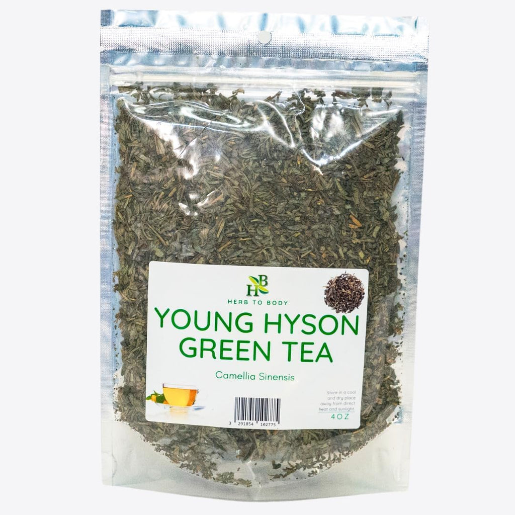 Herb To Body Young Hyson Green Tea – 4oz, Camellia Sinensis Loose Leaf Green Tea Leaves for Herbal Tea Loose Leaf Brewing and Traditional Daily Wellness Uses