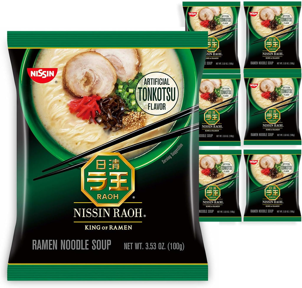 Nissin RAOH Ramen Noodle Soup, Tonkotsu, 3.53 Ounce (Pack of 6)