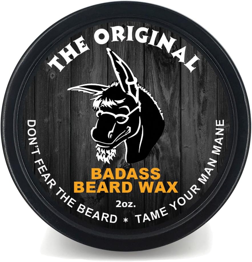 Badass Beard Care Beard Wax For Men - The Original, 2 oz - Softens Beard Hair, Leaves Your Beard Looking and Feeling More Dense