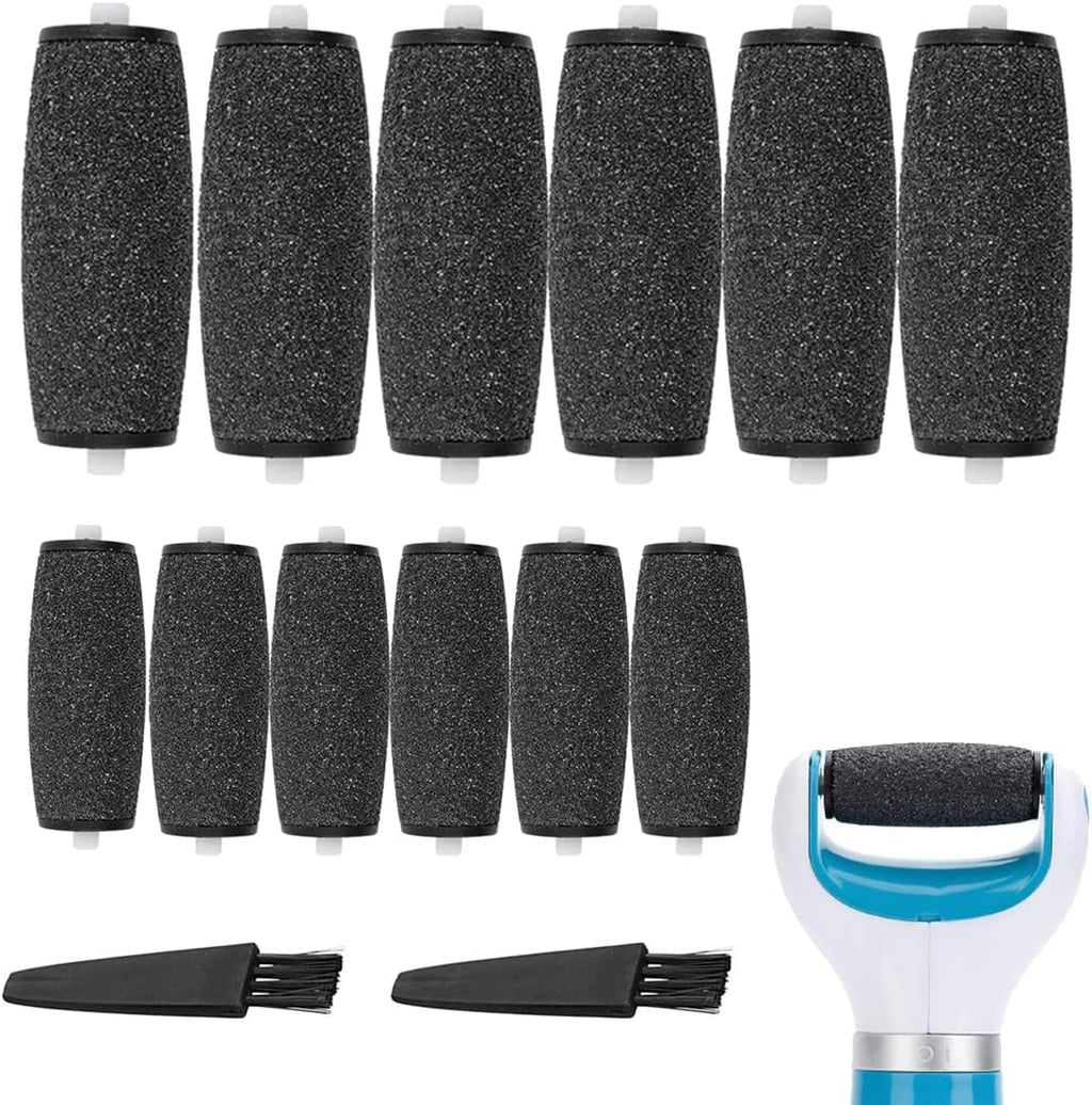 12 Extra Coarse Replacement Rollers for Amope Pedi Perfect Electric Foot File, Roller Head Refills for Amope Pedi Refills,with Diamond Crystals,Remove Callous,Dead Skin