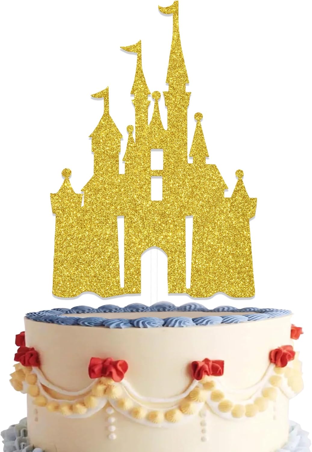 Castle Cake Topper - Princess Cake Decorations - Princess Birthday Party Decorations Gold