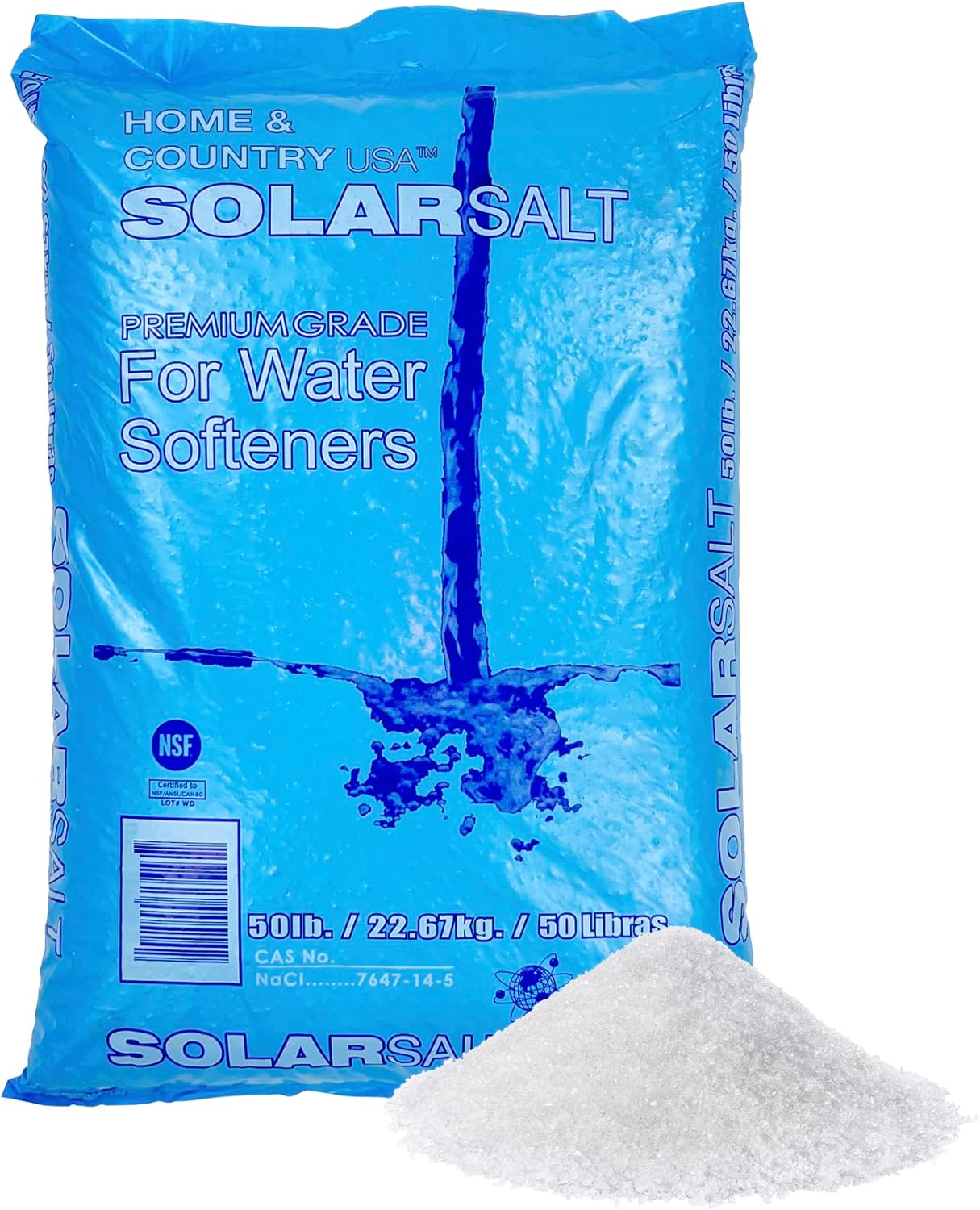 50 Pound Bag of All Natural Solar Salt for Water Softener.