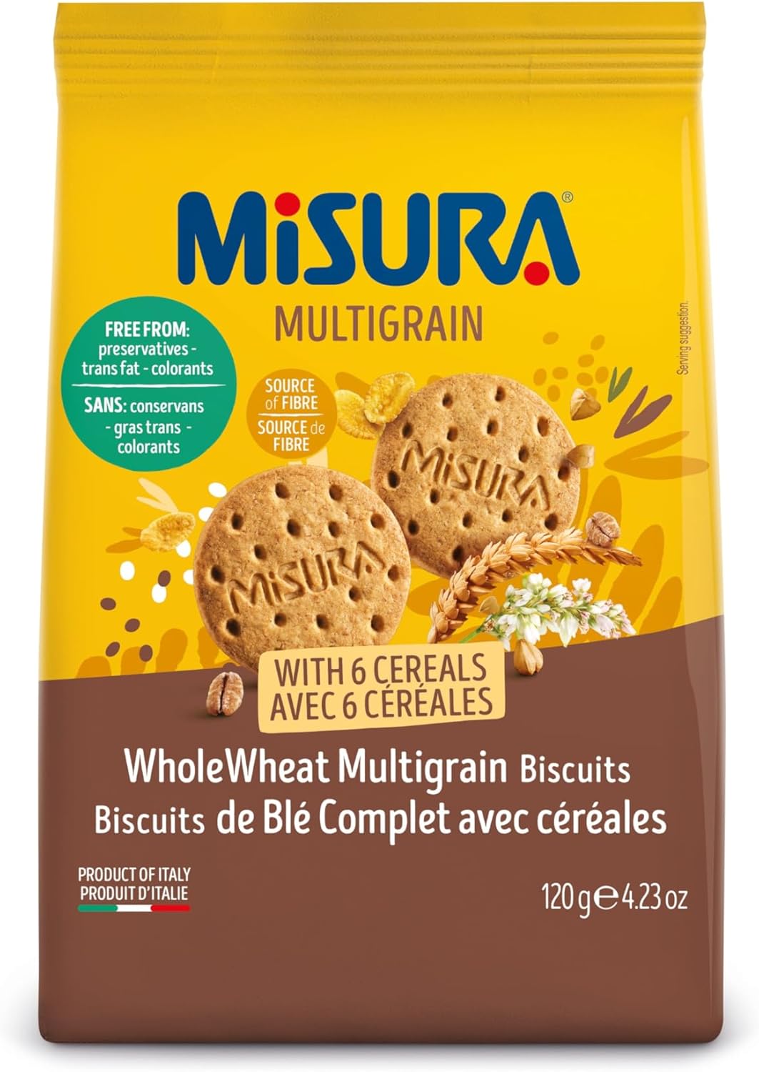 Misura Italian Multigrain Biscuits with 6 Cereals, 120G 12 Pcs