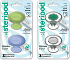 Steripod Clip-On Toothbrush Protector, Keeps Toothbrush Fresh and Clean, Fits Most Manual and Electric Toothbrushes, Blue, Green, Clear, 4 Count