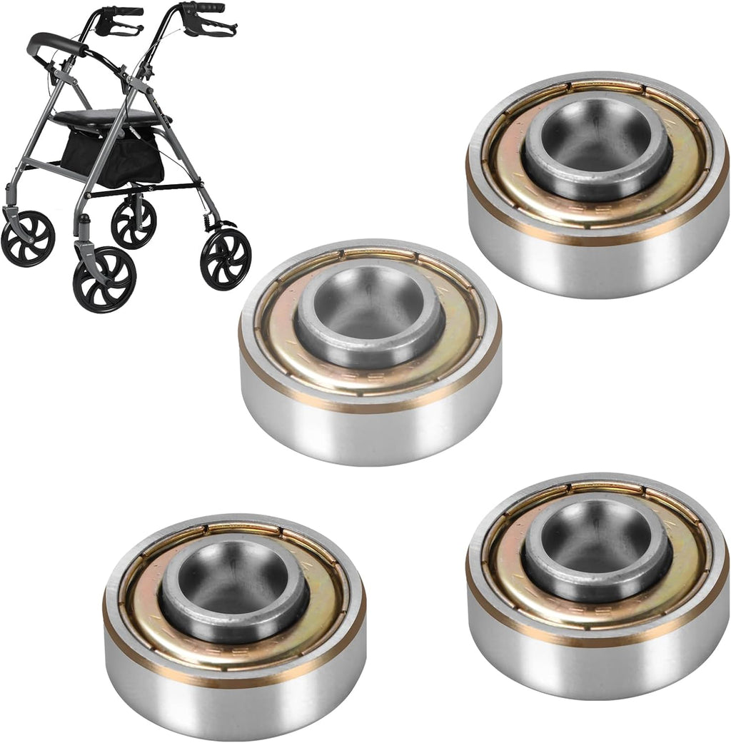 4 pcs Walker Wheel Bearing, Wheelchair Bearings, Universal Wheel Bearings for Wheelchair Rollator Transport Chairs, ID8.0*OD22*T9mm, Compatible with 8.0MM (5/16") Wheel axles,STDS1011