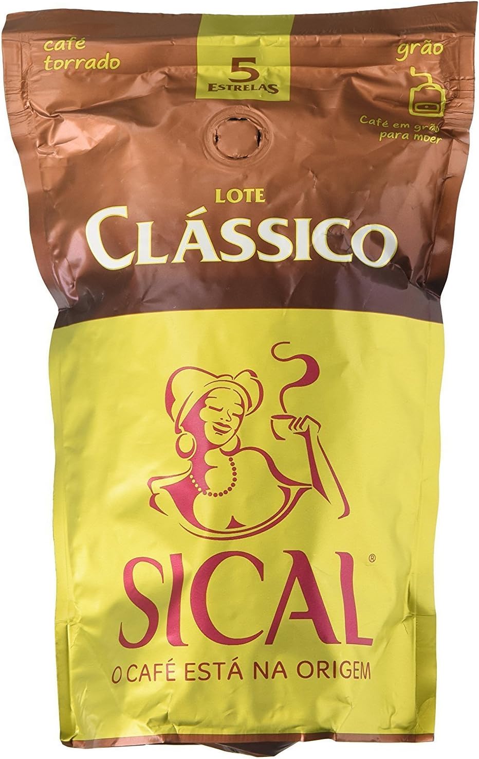 Sical Portuguese Roasted Whole Bean Coffee Cafe 5 Estrelas 250g, 3 Pack