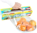 ECOOPTS Cling Wrap Plastic Food Wrap with Slide Cutter and BPA Free Plastic Wrap 12IN×1000FT