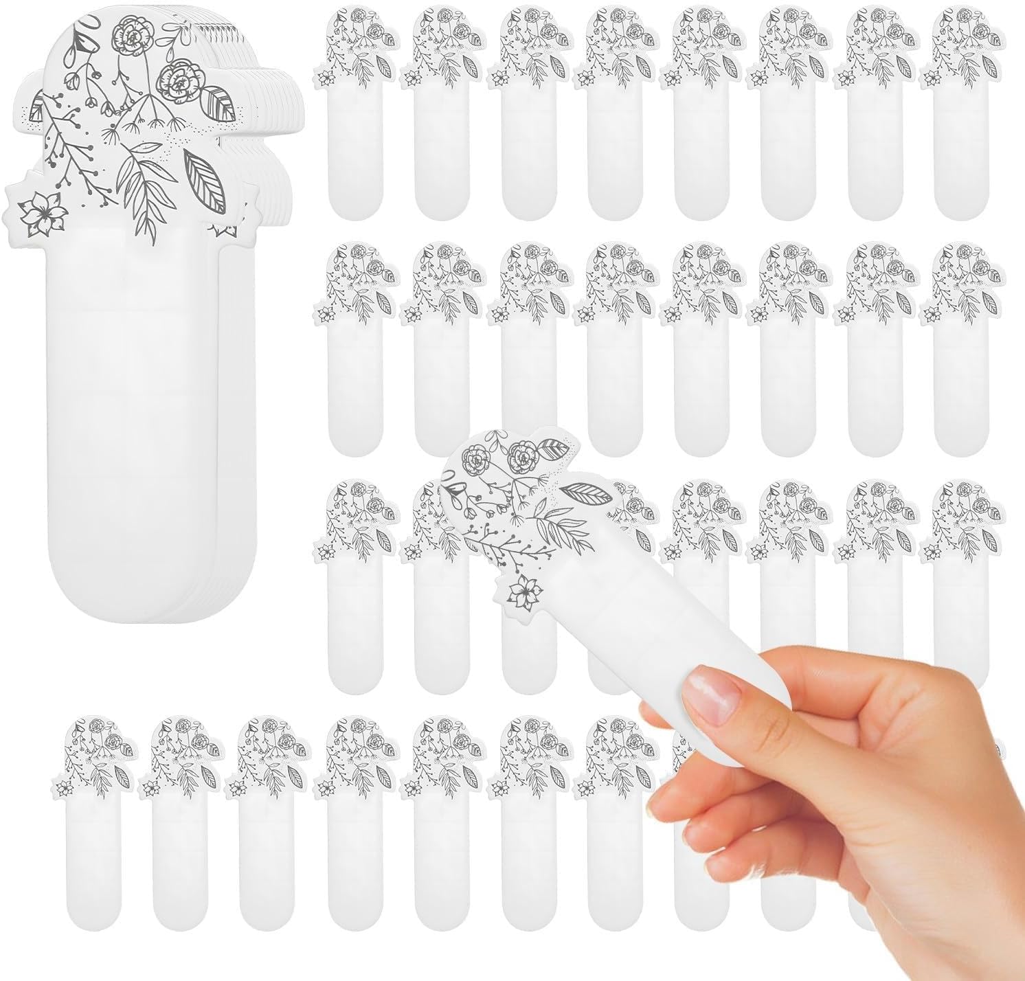 100 Pcs Perfume Test Strips 3.1 x 1.2in Disposable White Essential Oils Test Paper Floral Print Fragrance Classification Testing Card for Aromatherapy