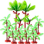 16pcs Palm Tree Decor,Palm Tree Cake Topper,Coconut Tree Cake Decoration,Palm Tree Party Decorations,Jungle Cake Decorations,Palm Trees Decorations,Hawaiian Cupcake Toppers,Beach Cake Decorations