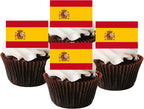 50 Mini Spain Flag Edible Cupcake Toppers, Flags of the World Edible Cake Decorations, World Cup Country Flags, Spanish Cake Topper Decorations, Olympics Party Cookie Decor UNCUT