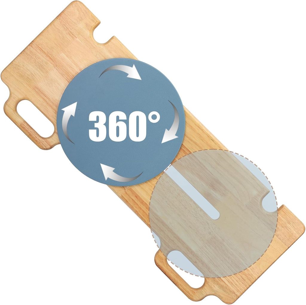 Slide Transfer Board with 360° Turntable,Slide Board MakeTransfers Easier,Heavy-Duty Sliding Board for Patient Senior and Handicap Move Assist and Slide Transfer,Wheelchair to Bed/Toilet/Bathtub/Car