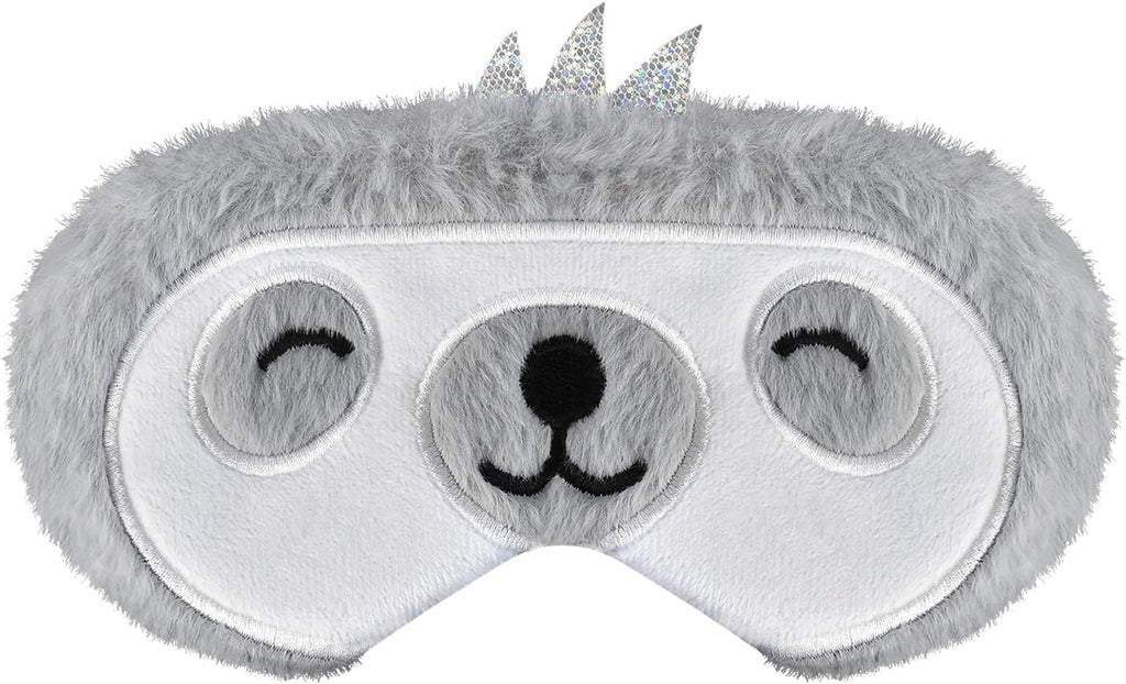 Cute Sleep Masks Cartoon Animal Sloth Eye Masks Soft Plush Sleeping Mask Travel Blindfold Eye Shade for Women Men (Smile Sloth)