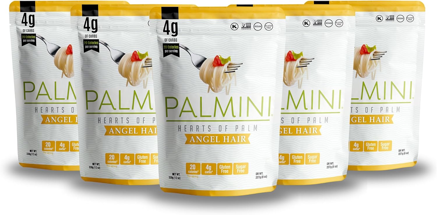 Palmini Low Carb Angel Hair | 4g of Carbs | As Seen On Shark Tank (12 Ounce Pouch (Pack of 6))