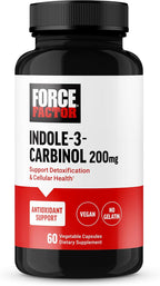 Force Factor Indole 3 Carbinol 200mg Detox and Antioxidant Supplement, Detox for Men and Women with Antioxidants, Clinically Studied Dose, Vegan, No Gelatin, 60 Capsules