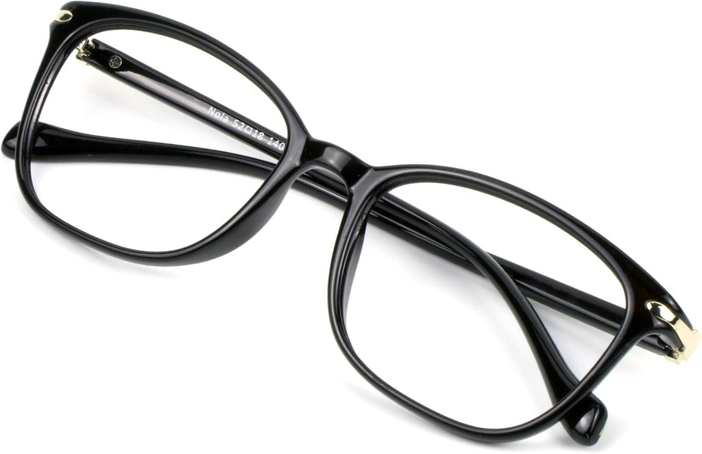 VisionGlobal Blue Light Blocking Glasses for Women Men, Square Frame Computer Reading Glasses(Black,+0.25 Magnification)
