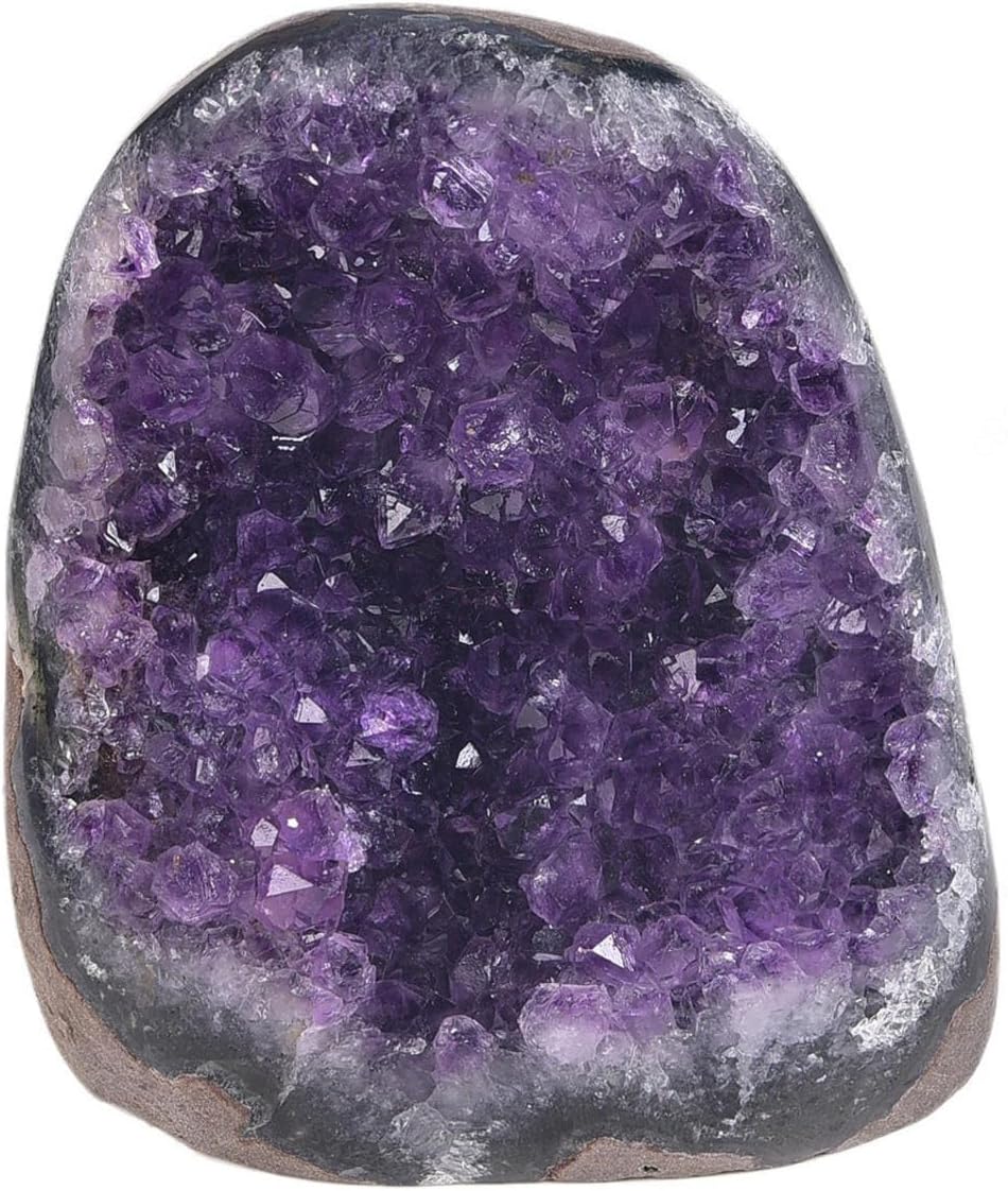 VIDECOR Amethyst Crystals, Amethyst Cluster,Purple Project Large Amethyst Clusters Polished Crystal : Premium Gift Box Spiritual Healing Stone,300g