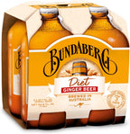 Bundaberg Diet Ginger Beer Soda, 12.7 Fl Oz Bottles (Pack of 4)