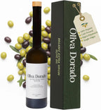 Oliva Dorado Organic Extra Virgin Olive Oil, 100% Unrefined & Cold Pressed, Made from Polyphenol Rich Arbequina Olives, Single Origin, Early Harvest Spanish Olive Oil, EVOO Glass Bottle (500mL)