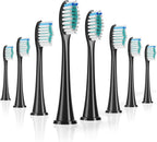 Replacement Brush Heads Compatible with Fairywill P11 Electric Toothbrushes, 8Pcs, Black, Only Fit Model P 11 P80 P9 and T9