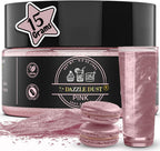 Dazzle Dust Edible Glitter Powder Sprinkles for Cake Decorating, Drinks, Cookie, Icing, Dessert Decorations, Sparkly Luster, Food-Grade, Vegan, Gluten Free, Kosher, Bulk 15g, Pink