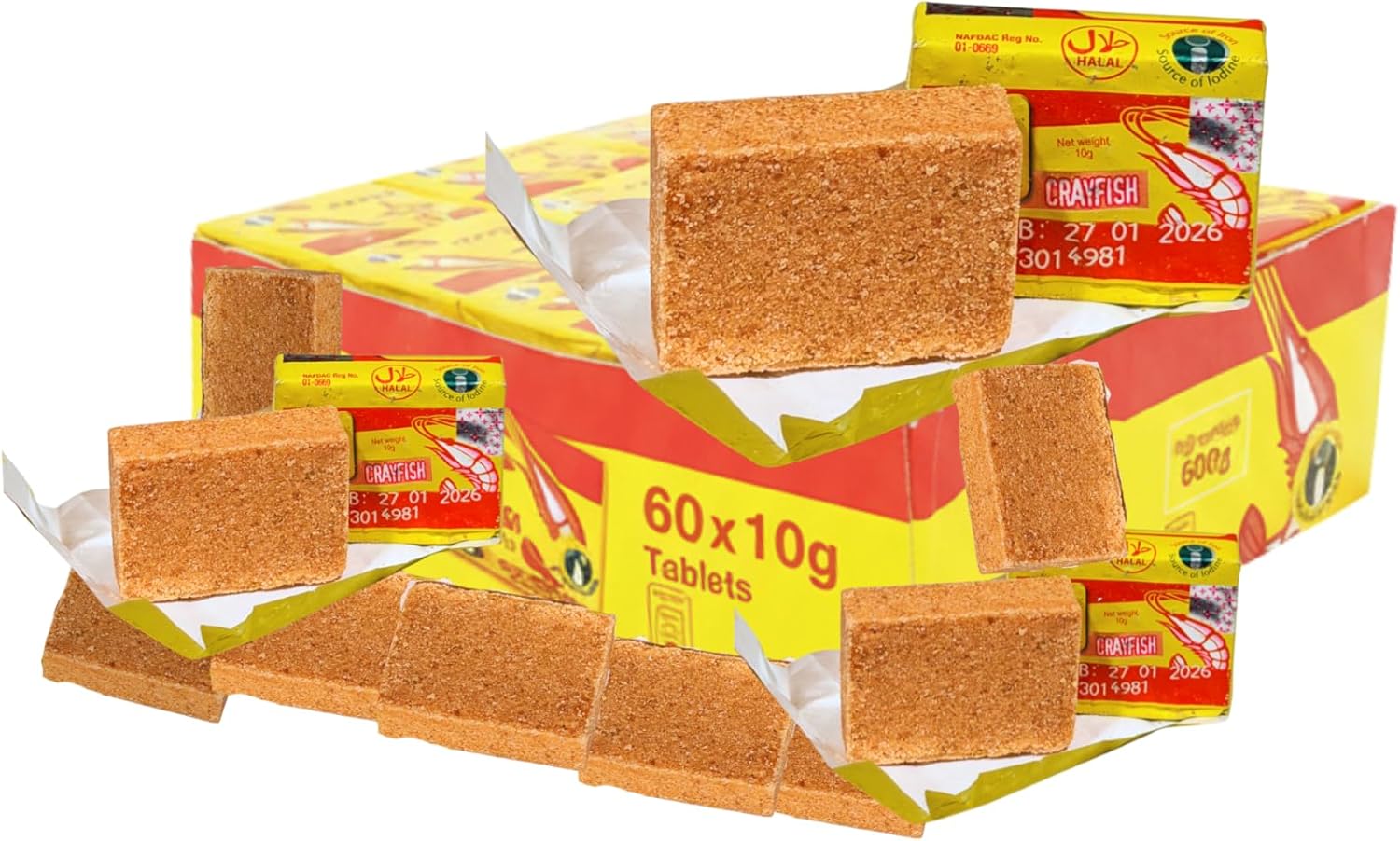 Nigerian Crayfish seasoning Cube | For All Purpose Cooking | 1 PACK OF 60 Cubes