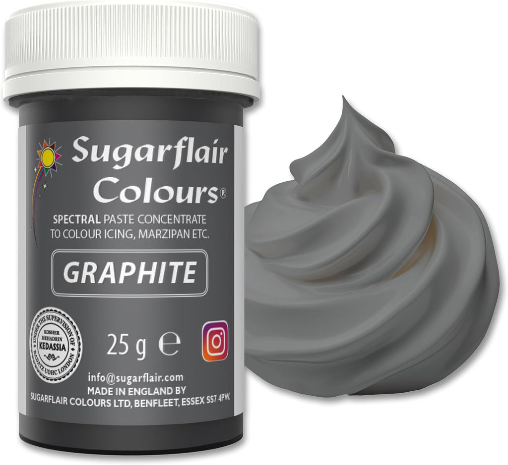 Graphite - Sugarflair Colouring Paste - 25g