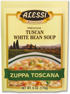 Alessi Autentico Premium Soups, Traditional Flavors, 6oz (Tuscan White Bean, Pack of 6)