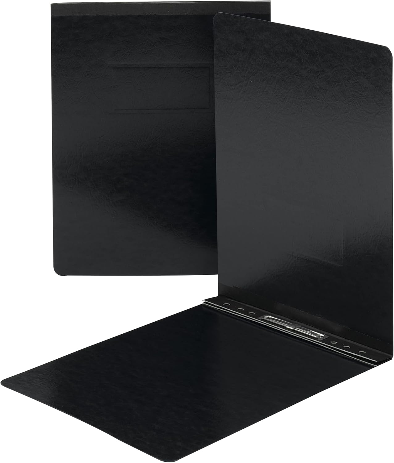 Smead Pressboard Report Cover, Metal Prong Top Fastener with Compressor, 2" Capacity, Letter Size, 25 per Box (Black)