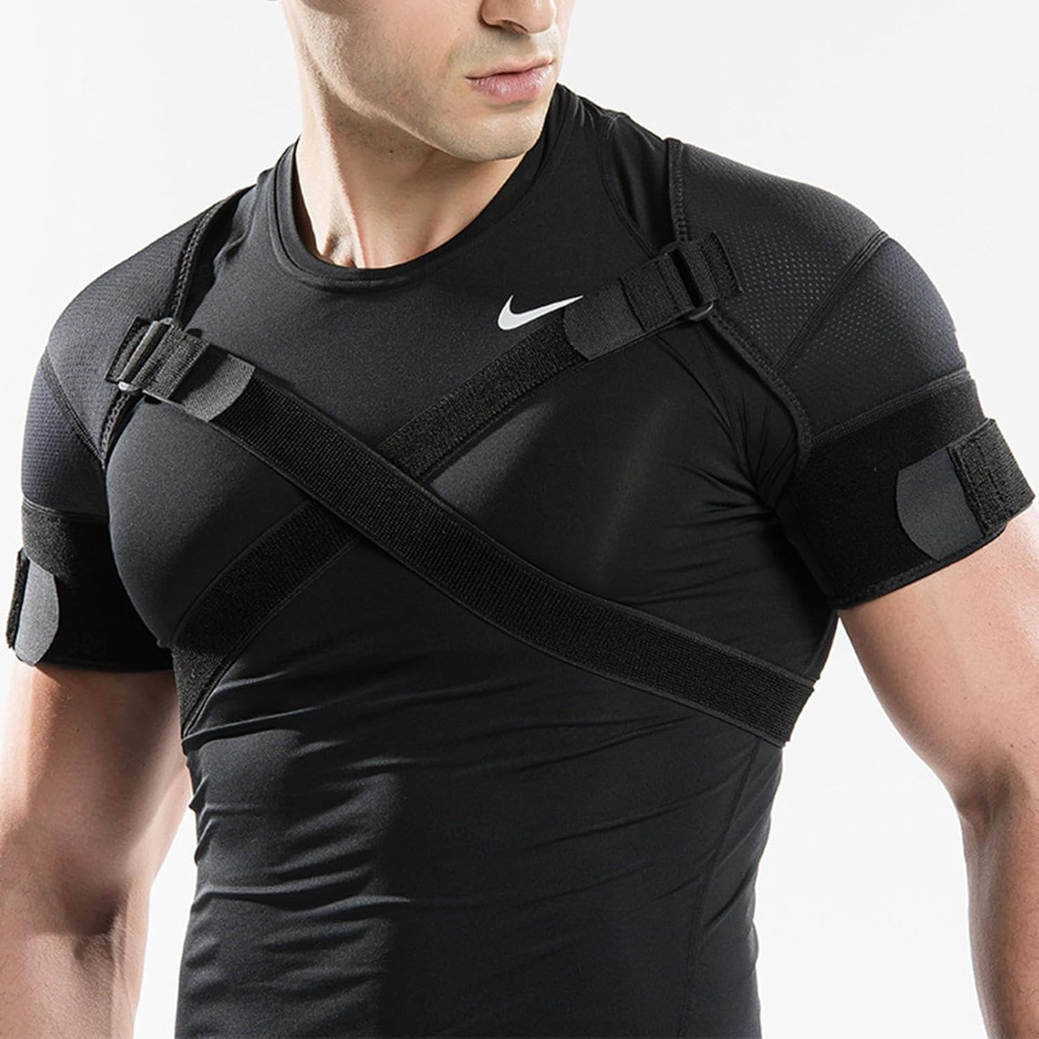 Double Shoulder Support Shoulder Wrap Protector Shoulder Strap Brace, Adjustable Shoulder Support Brace, Shoulder Support for Pain Relief & Injury Preventio for Men and Women