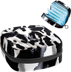 Sanitary Napkin Storage Bag,Period Bag,Cow Print White Black,Sanitary Bags for Feminine Products