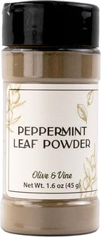 Olive & Vine Peppermint Leaf Powder, Refreshing Flavor, For Teas & Desserts, Rich Tradition, Authentic Taste, For Global Recipes (1.6 Ounce)