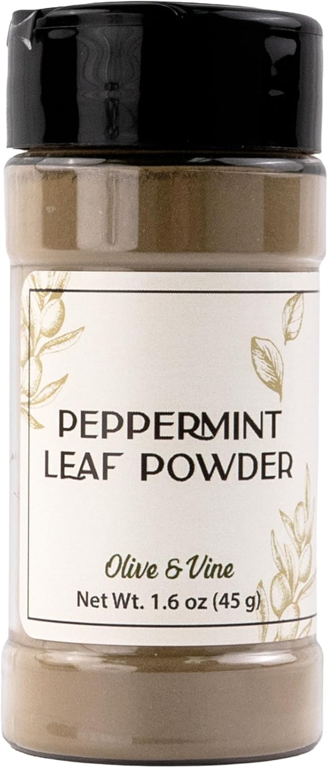 Olive & Vine Peppermint Leaf Powder, Refreshing Flavor, For Teas & Desserts, Rich Tradition, Authentic Taste, For Global Recipes (1.6 Ounce)