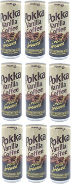 POKKA Coffee 9-Pack Set - Milk Coffee, Vanilla Coffee, Cappuccino, 8.1 Fl Oz (240ml) Each (Vanilla Coffee)