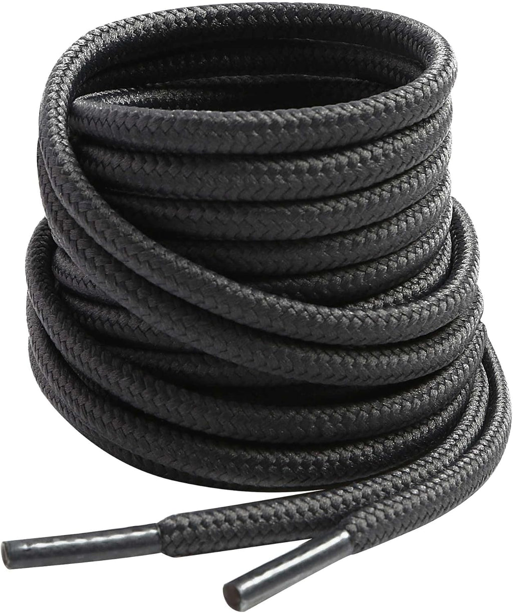 VSUDO 2 Pairs Round Boot Laces, 5/32" Outdoor Work & Hiking Shoe Laces for Boots