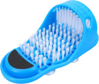 Kissbuty Magic Feet Cleaner Simple Foot Scrubber Shower Spa Easy Feet Cleaning Brush Exfoliating Foot Massager Slipper for Unisex Adults, 1 Pc (Blue)