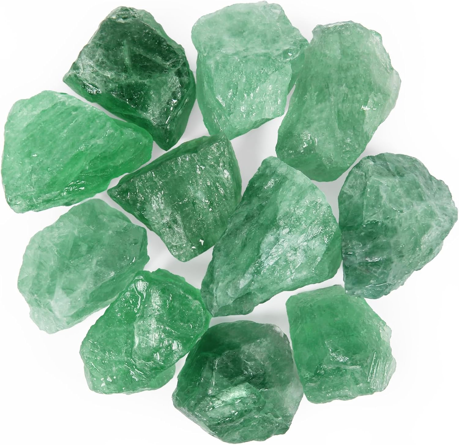 1.1lb Bulk Raw Green Fluorite Rough Crystal- Natural Green Fluorite Raw Stones Crystal for Tumbling, Cabbing, Fountain Rocks, Decoration, Polishing, Wire Wrapping, Wicca & Reiki Crystal Healing