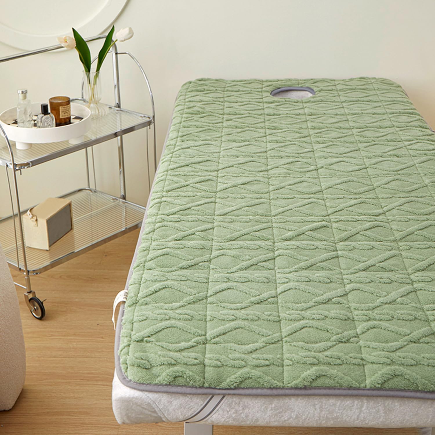 Green(s),185 * 70cm, Thin Massage Bed Mattress Pad with Face Hole Massage SPA Bed Sheet Cover with Elastic Band Non-Slip Mattress Pad for Home Hotel Beauty Salon Cosmetic Bed Tattoo Table