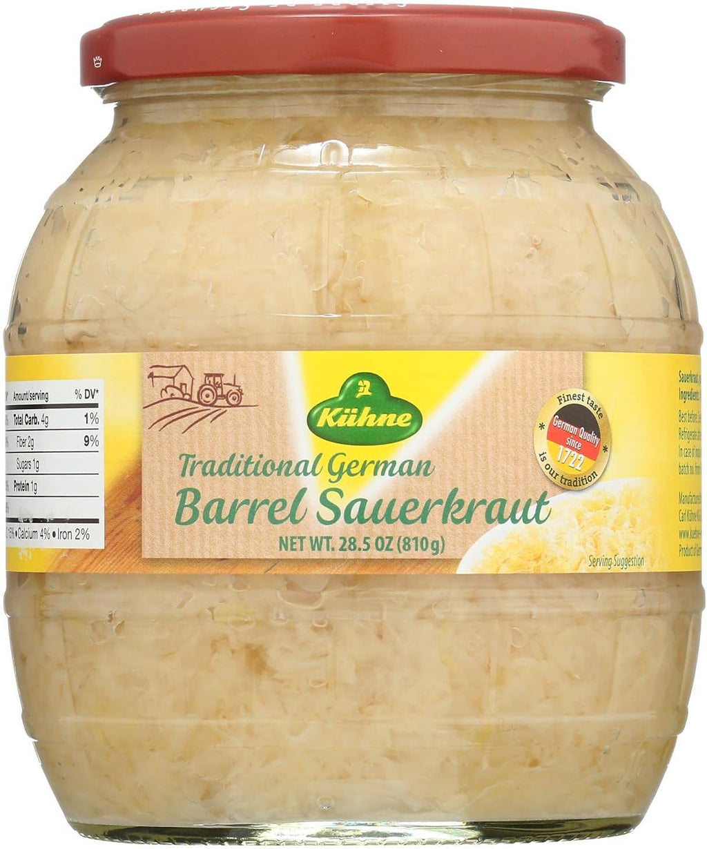 Kuhne Barrel Sauerkraut 28.5oz (Pack of 6)
