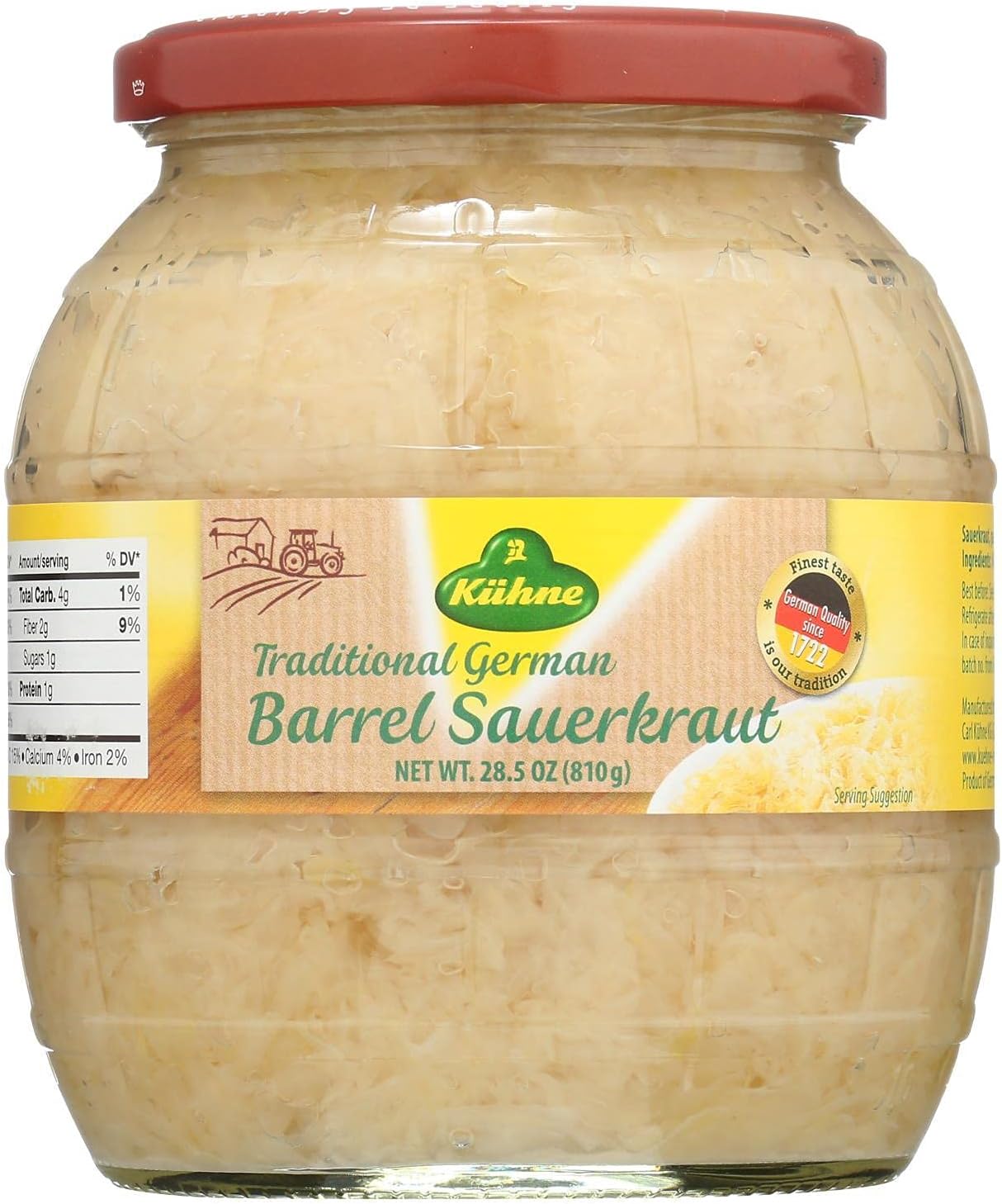 Kuhne Barrel Sauerkraut 28.5oz (Pack of 6)