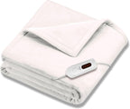 Beurer HD61 Super-Cozy Heated Blanket - Fast Heating Electric Blanket with 4 Heat Settings, Machine Washable Fabric, 4 hrs Auto Shut Off,Warm Heated Throw Blanket (50 x 60 inches)