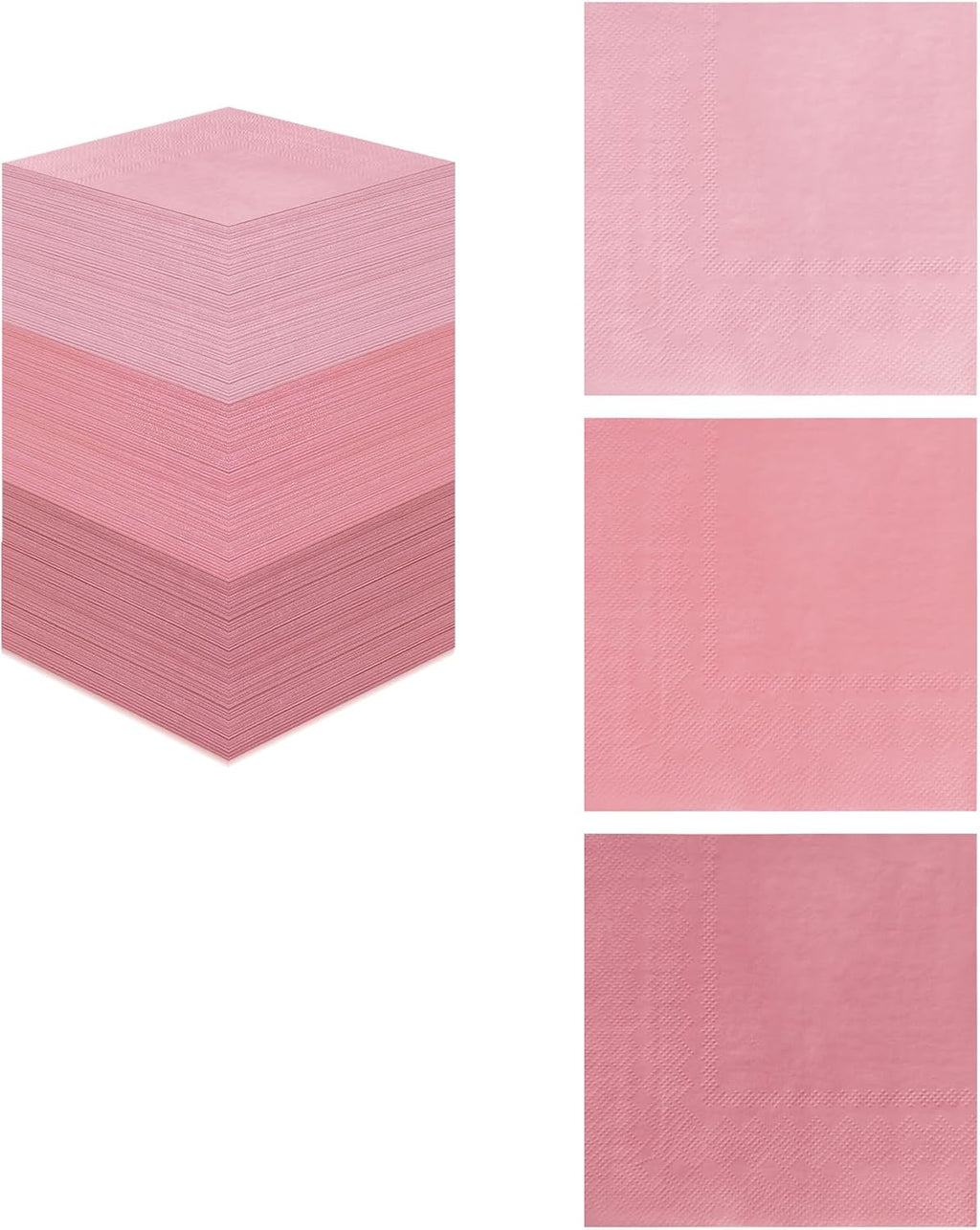 300 Count Pink Beverage Napkins,2-Ply Gradient Pink Cocktail Party Napkins Disposable for Dinner Wedding Birthday Party Graduation