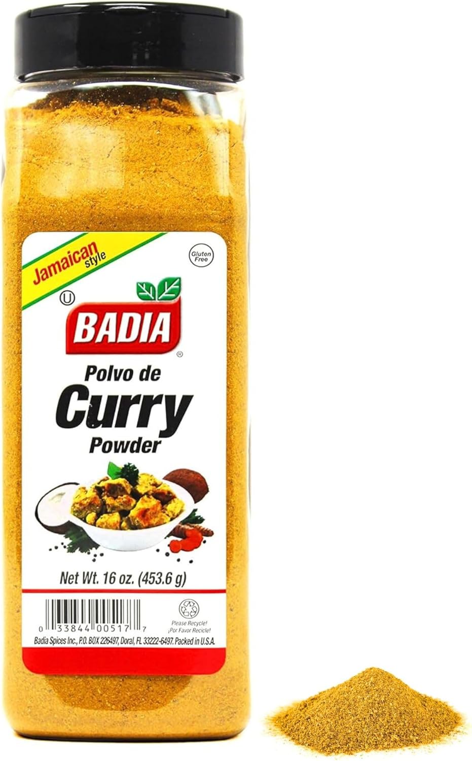Badia Curry Powder Jamaican Style, 16 oz – Authentic Island-Inspired Blend of Spices for Bold Caribbean Flavor