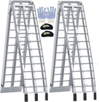 7.5FT Aluminum Loading Ramps, 1800 lbs Max Capacity, Folding Ramps for Pickup Truck & Trailer with Load Straps, for Loading Motorcycles, ATVs, Lawn Mowers, and Small Vehicles, 90" L x 12" W (2-Pack)