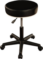 Master Massage Pneumatic Hydrolic Rolling Massage Clinical Spa Tattoo Office Swivel Stool, Black