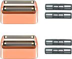 2 pack Professional Replacement Foil and Cutters for BaBylissPRO Barberology Double Foil Shaver, Compatible with BaBylissPRO Barberology FXFS2 Shaver，GoldRose Gold