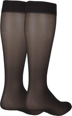 NuVein Sheer Compression Stockings for Women, 8-15 mmHg Support, Light Denier, Knee High, Closed Toe, Black, Large