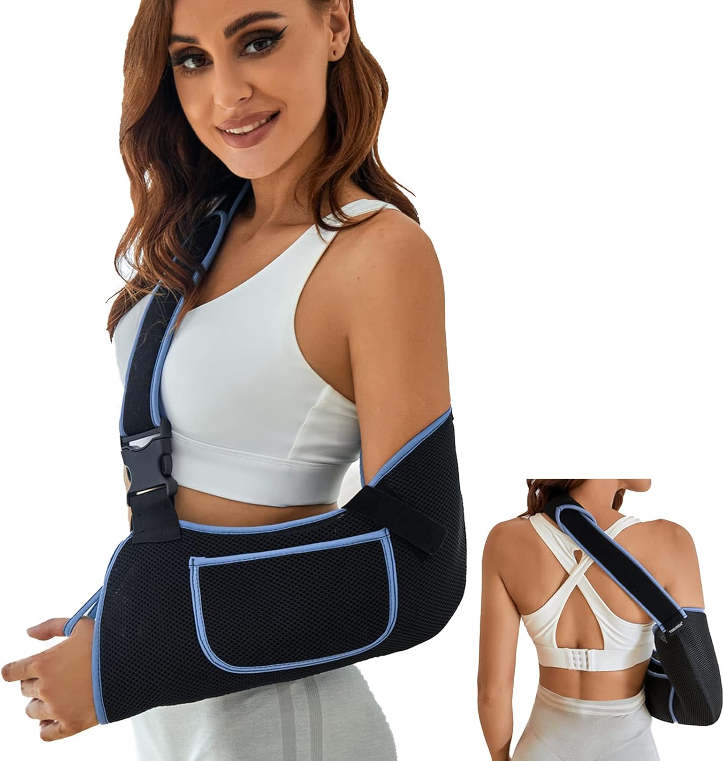 VISKONDA Arm Sling Shoulder Immobilizer-Rotator Cuff Support Brace-Comfortable Medical Sling for Shoulder Injury,Left and Right Arm,Men and Women,for Broken,Dislocated,Fracture,Strain(Large)