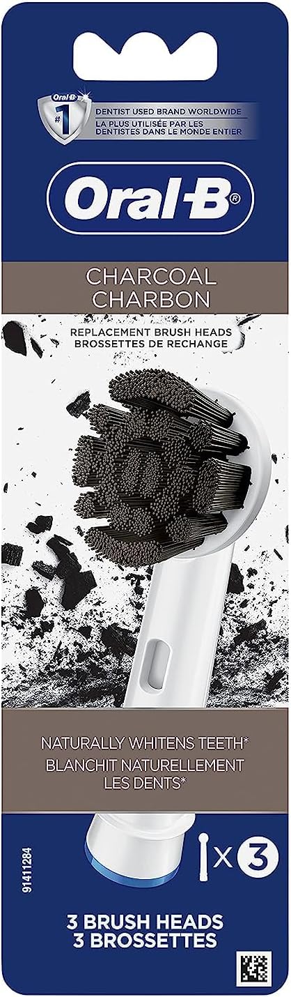 Oral-B Charcoal Electric Toothbrush Replacement Brush Heads Refill, 3 Count