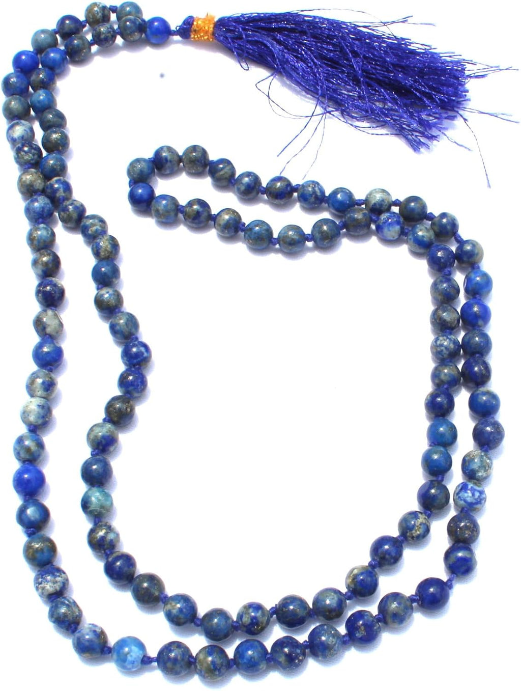Jet Energized Lapis Lazuli Japa Mala jet International Crystal Therapy 6 mm 108 + 1 Prayer Beads
