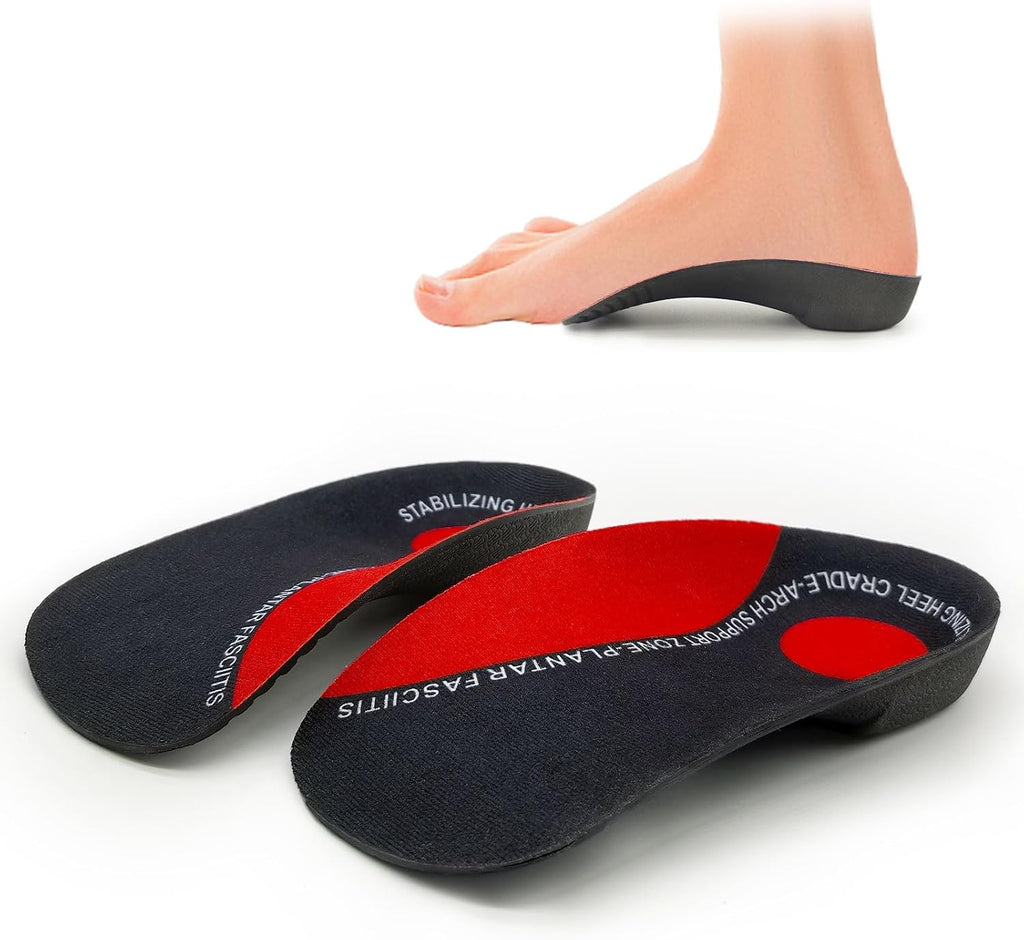 3/4 Arch Support Insoles, Suitable for Plantar Fasciitis and Flat Feet, Relieve Pain and Correct Overpronation, Orthopedic Insoles for Women Men(Men 3.5-5.5/Women 5.5-7.5)